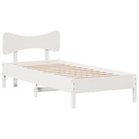 Bedframe zonder matras massief grenenhout wit 140x200 cm - thumbnail