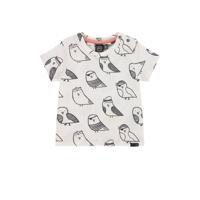 Babyface baby T-shirt met dierenprint wit - thumbnail