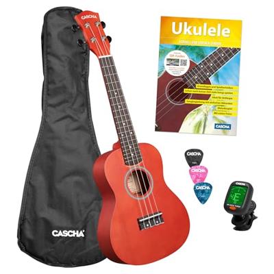 Cascha CUC102S concert ukelele set rood