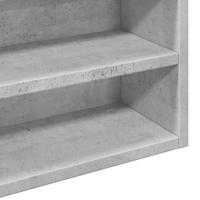 Vitrinekast 100x15x58 cm bewerkt hout betongrijs - thumbnail