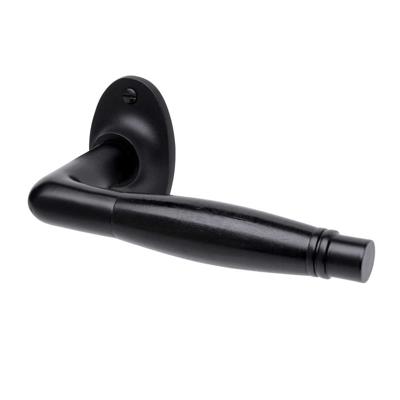 De Oude Deurklink Deurklink - Deco mat zwart, rozet ovaal De Oude Deurklink Deurklink - Deco mat zwart, rozet ovaal