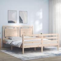 Bedframe met hoofdbord massief hout - thumbnail