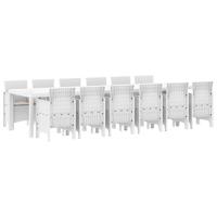 Tuin Eetset 13 pcs Wit Polt riet - thumbnail