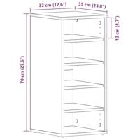 Schoenenkast 2 pcs Zwart Eiken 32 x 35 x 70 cm Bewerkt hout - thumbnail