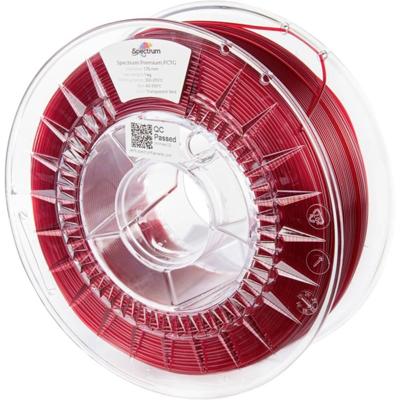 Spectrum Filaments 80738 Premium PCTG Filament PCTG Chemisch bestendig, Geurarm 1.75 mm 1000 g Transparent Red, Rood 1 stuk(s)