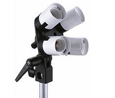 Falcon Eyes Lamphouder LH-4E27LS 4 x E27 met Tilting Bracket