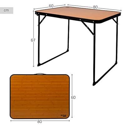 Vouwtafel Aktive Voor de camping Bamboe 80 x 67 x 60 cm