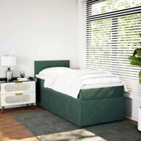 Boxspring met matras fluweel donkergroen 80x200 cm - thumbnail
