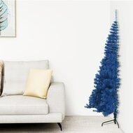 VidaXL Kunstkerstboom met standaard half 240 cm pvc blauw - thumbnail