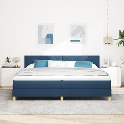 Boxspringbed met matras met matras Blauw 200 x 200 cm Stof