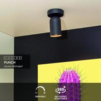 Lucide PUNCH - Plafondspot - 1xGU10 - Zwart - thumbnail