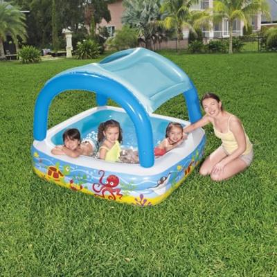 Bestway Opblaasbaar Kinderzwembad Afneembaar Dak 140x140x114 cm +2 Jaar Tuin 52192 - thumbnail