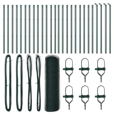 VidaXL Afrasteringspaal groen 50 x 0,6 m (25 mm gaas) staal en pvc VidaXL Afrasteringspaal groen 50 x 0,6 m (25 mm gaas) staal en pvc