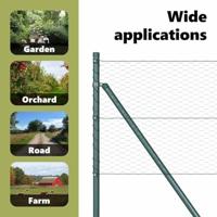 VidaXL Afrasteringspaal groen 10 x 0,6 m (25 mm gaas) staal en pvc - thumbnail