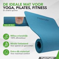 Tunturi Yogamat 8mm | Pilatesmat | Fitnessmat | 183 x 61 x 0,8 cm | Incl Draagtas | Anti Slip en Eco | Petrol Blauw - thumbnail