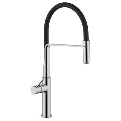 Sanimar Keukenmengkraan Sorrento Semi-Pro Flex Uittrekbare Slang Chroom En Zwart