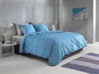 Zo Home Dekbedovertrek Katoen Lino Linnen Look - topaz blue - thumbnail