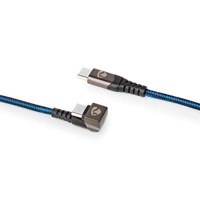 Nedis GCTB60700BK20 Usb 2.0-kabel Type-c™ Male Naar Type-c™ Male 180°-aansluiting Voor Gaming 2,0 M Rond Gevlochten Zwart-blauw