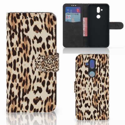 Nokia 8.1 Telefoonhoesje met Pasjes Leopard Nokia 8.1 Telefoonhoesje met Pasjes Leopard