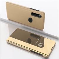 Voor Xiaomi Redmi Note 8 plating spiegel horizontale Flip lederen draagtas met beugel holster (goud) - thumbnail