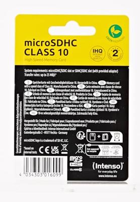 Intenso High Performance microSDHC-kaart 4 GB Class 10 Incl. SD-adapter Intenso High Performance microSDHC-kaart 4 GB Class 10 Incl. SD-adapter