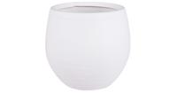 Mica Decorations Bloempot Boule - mat wit - keramiek - 26 x 23 cm - Plantenpotten - thumbnail