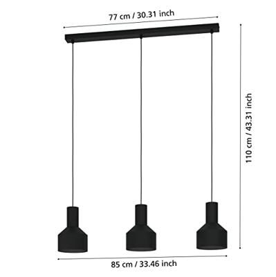 Eglo 3-lichts hanglampCasibare zwart - 99552 - thumbnail