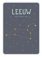Milestone poster sterrenbeeld Leeuw (NL) A4 formaat papier donkerblauw/wit - thumbnail