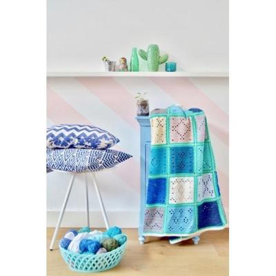 Haakpakket byClaire Blokkendeken Blauw/Groen