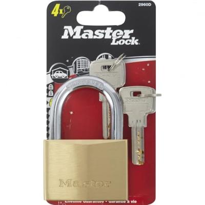 Masterlock 60mm thick solid brass body - 36mm hardened steel shackle, 9mm diam. - - 2960EURD Masterlock 60mm thick solid brass body - 36mm hardened steel shackle, 9mm diam. - - 2960EURD
