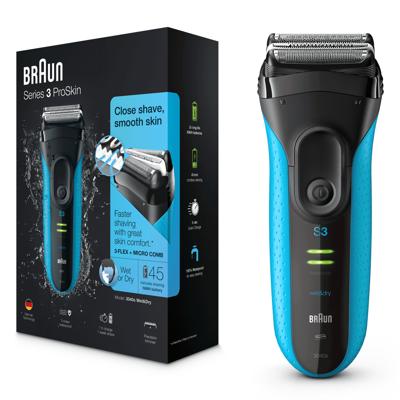 BRAUN Series 3 ProSkin 3040s Elektrisch scheerapparaat voor nat en droog oplaadbaar - Blauw