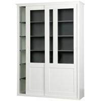 WOOOD Vitrinekast 'Vince' met schuifdeuren, kleur wit - thumbnail