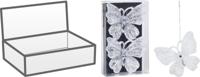 Vlinder hangdeco 11cm 2sts wit kerstversiering Nampook - Nampook - thumbnail