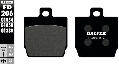 GALFER bremsbelag "fd206" brake pad fd206 g1054 organic standard