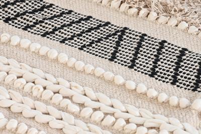 Tapijt DKD Home Decor 180 x 120 x 1 cm Zwart Beige Katoen Boho