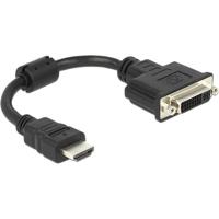 Delock 65327 HDMI / DVI Adapter [1x HDMI-stekker - 1x DVI-bus 24+5-polig] Zwart 0.20 m - thumbnail