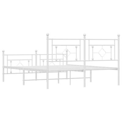 Bedframe met hoofd- en voeteneinde metaal wit 160x200 cm Bedframe met hoofd- en voeteneinde metaal wit 160x200 cm