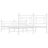 Bedframe met hoofd- en voeteneinde metaal wit 160x200 cm - thumbnail