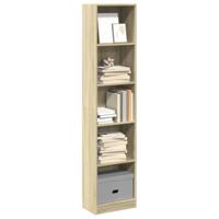 Boekenkast 40x24x176 cm bewerkt hout sonoma eikenkleurig - thumbnail