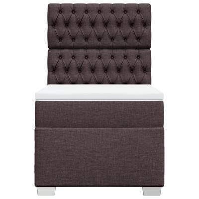Boxspring met matras stof donkerbruin 80x200 cm