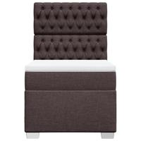 Boxspring met matras stof donkerbruin 80x200 cm - thumbnail