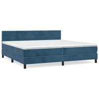 Boxspring met matras fluweel donkerblauw 200x200 cm - thumbnail