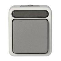 Merten 4074986 AquaStar Compleet Kruisschakelaar spatwaterdicht Lichtgrijs 1-voudig 1 stuk(s) - thumbnail