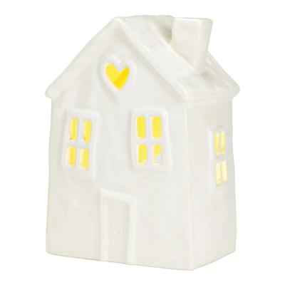 Lichthuis van aardewerk, wit (B/H/D) 12x18x9cm Lichthuis van aardewerk, wit (B/H/D) 12x18x9cm