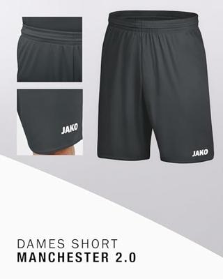JAKO 4400D Short Manchester 2.0 Dames - Antraciet - 38-40