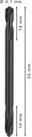 Bosch Accessoires Dubbele eindboor 4,1 x 14 x 55 mm 10st - 2608597589 - thumbnail