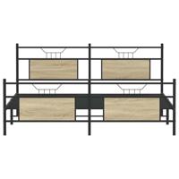 Bedframe zonder matras metaal sonoma eikenkleurig 160x200 cm - thumbnail