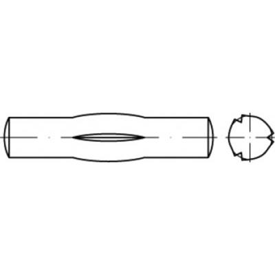 TOOLCRAFT TO-5438190 Geleidepen met middenkerf 10 mm Staal 25 stuk(s)