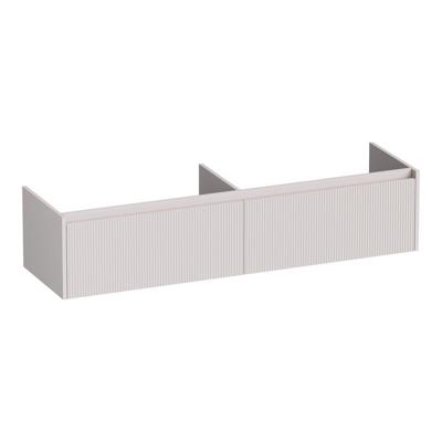 Brauer Embrace Wavy - Onderkast - 160 cm - met 2 Softclose Lades Greeploos en 2 Sifon Uitsparingen - Mat Zand