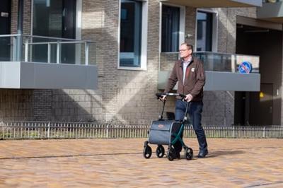 Rollz Flex 2 rollator classic (7,4 kg) | Rollator met grote boodschappentas | Matt Black | Lichtgewicht rollator | 3010RF0012 - thumbnail